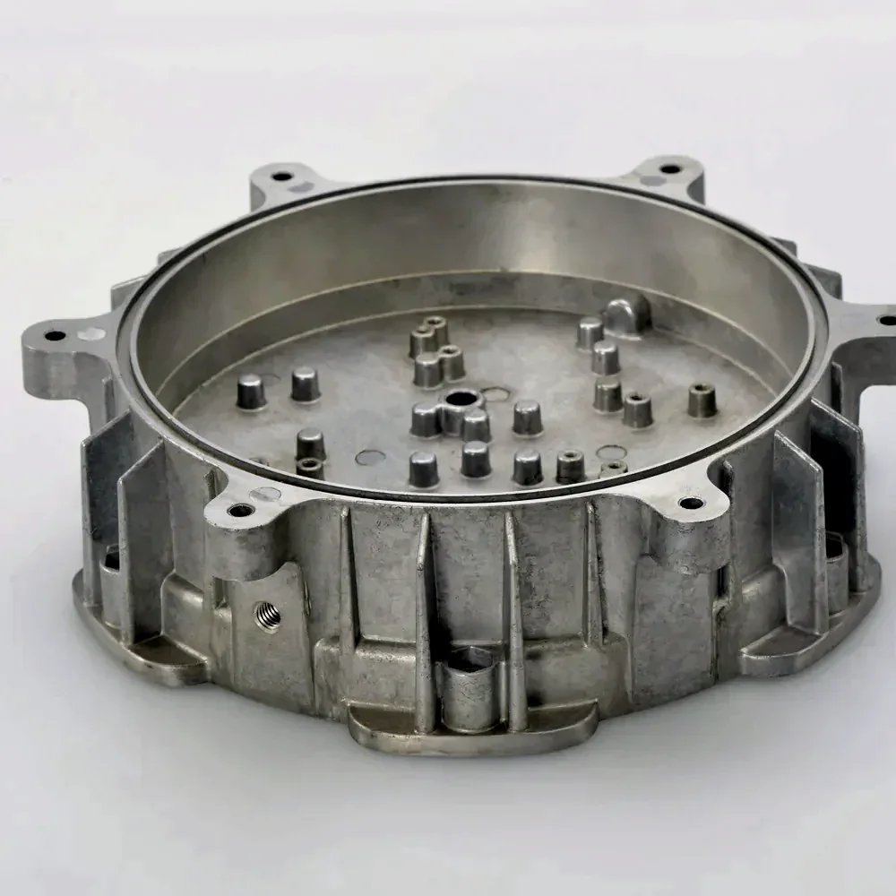 Round aluminium sensor housing with a machined flange