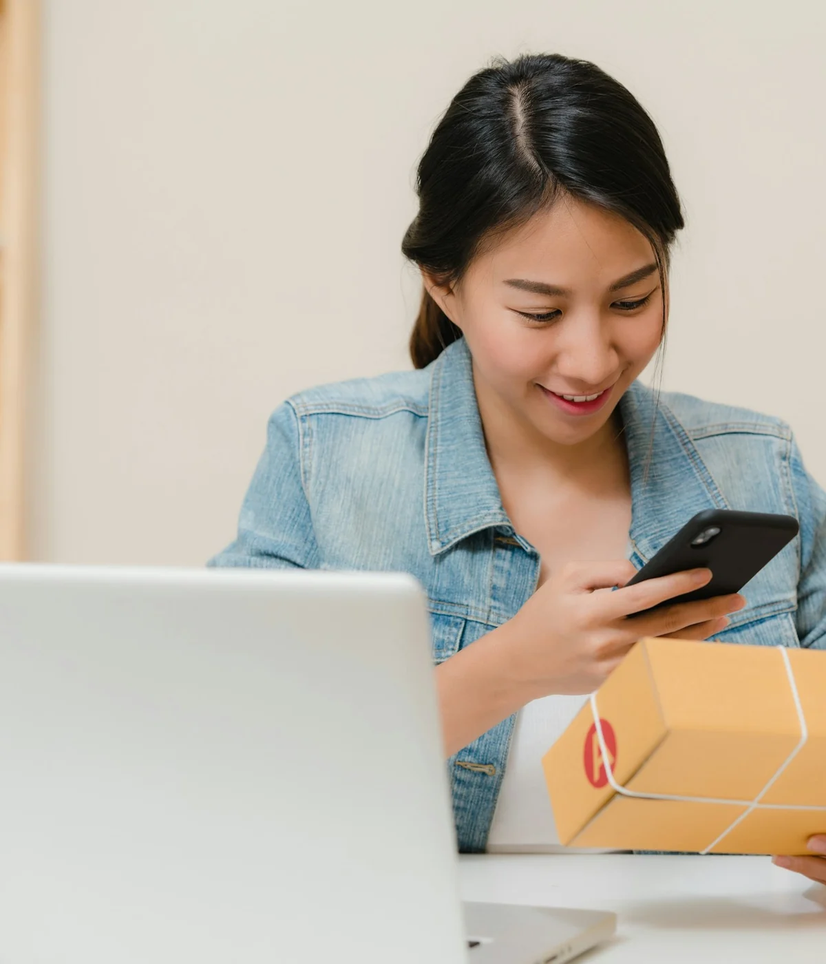 Online shop owner packing an order for a same-day Swiftdrop run