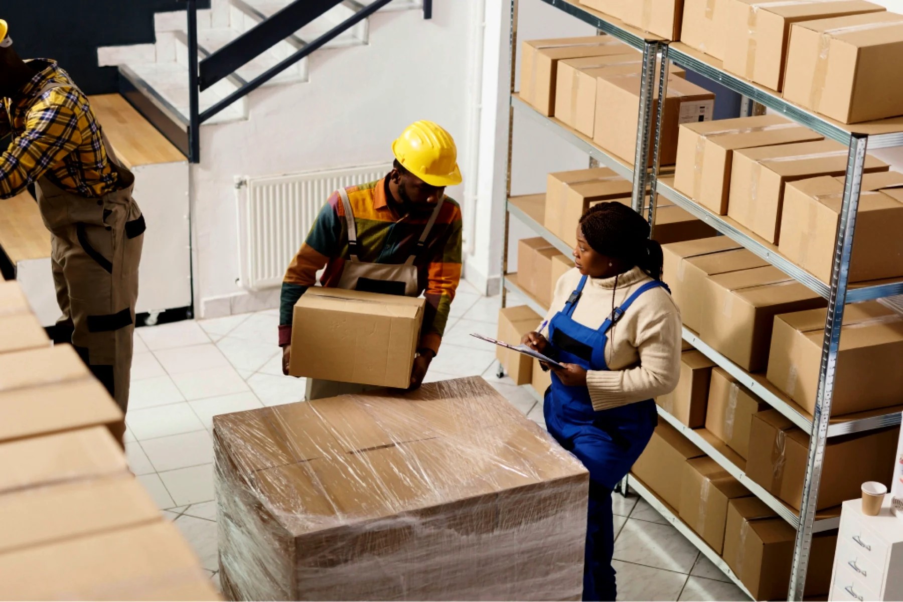 Swiftdrop dispatch team checking parcels at the Ancoats hub